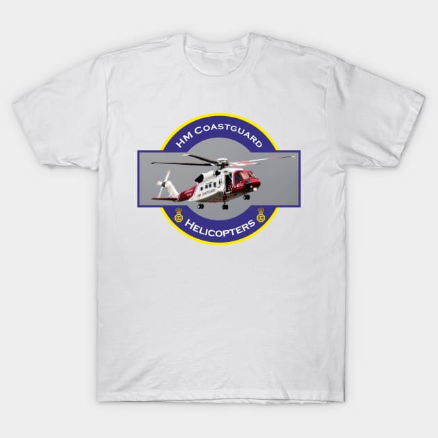 HM Coastguard search and rescue Helicopter, T-Shirt by AJ techDesigns